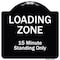 Signmission Designer Series-Loading Zone 15 Minutes Standing Only, 18" x 18", BW-1818-9833 A-DES-BW-1818-9833 - alternate 1